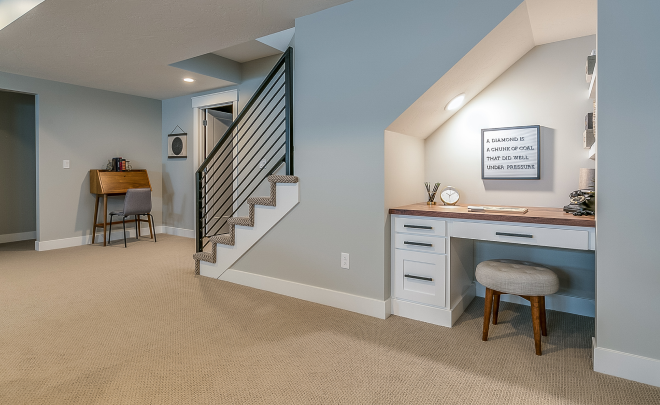 brown carpet in blue home office web